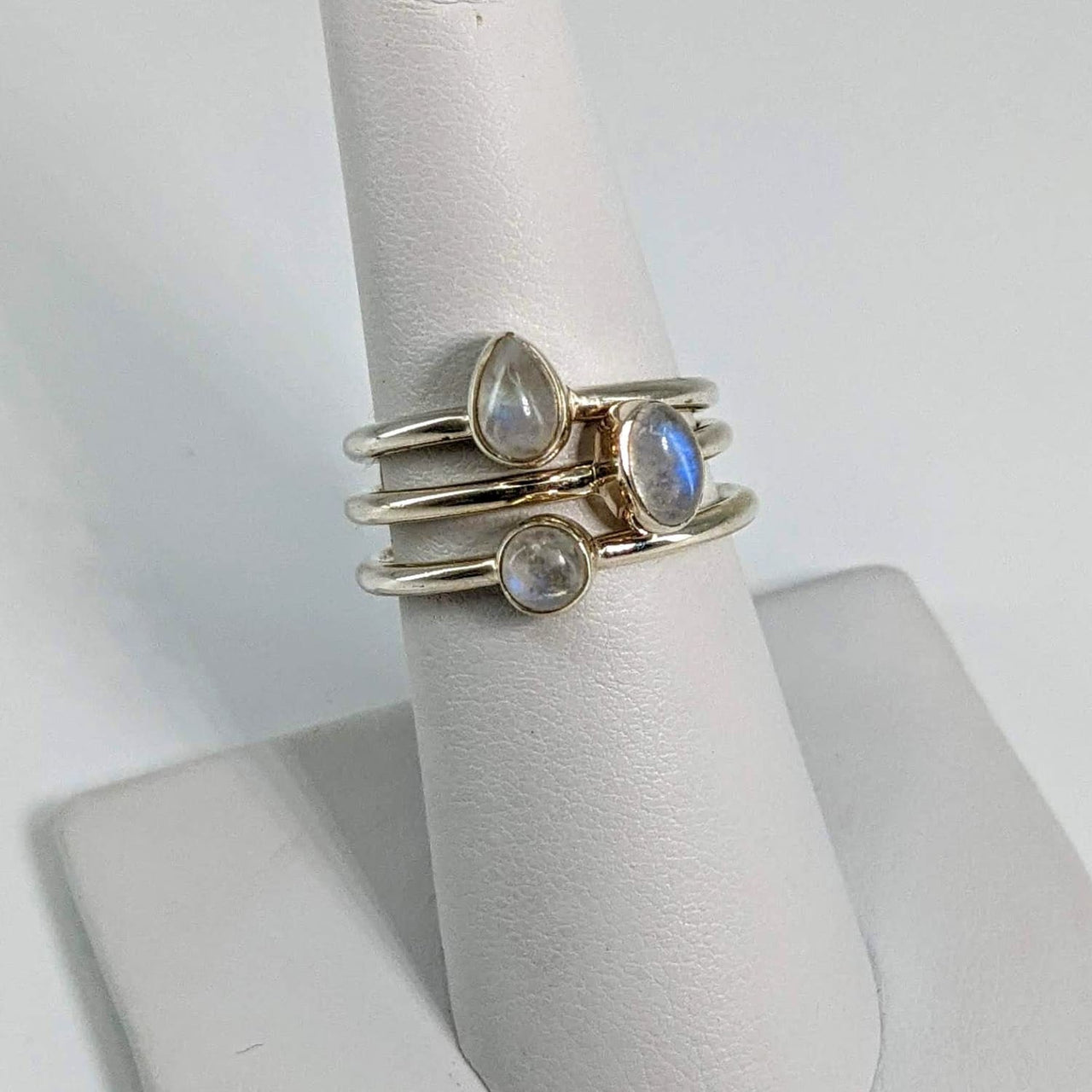 Moonstone Dainty.925 SS Stacking Ring #SK6621 - $36