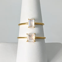 Thumbnail for Moonstone Faceted Dainty Ring 14K Gold Plated #SK8321 - $98