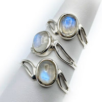 Thumbnail for Moonstone Swoop Band Ring Choose Size (2g) #SK5752