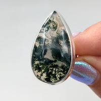 Thumbnail for Moss Agate Teardrop Sterling Silver Ring Sz. 7 #SK8341 - 