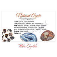 Thumbnail for NATURAL AGATE Crystal Information Card Double sided #HC166 -