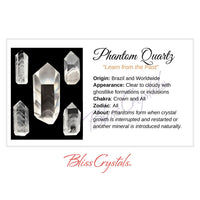 Thumbnail for PHANTOM QUARTZ Crystal Information Card Double sided #HC112