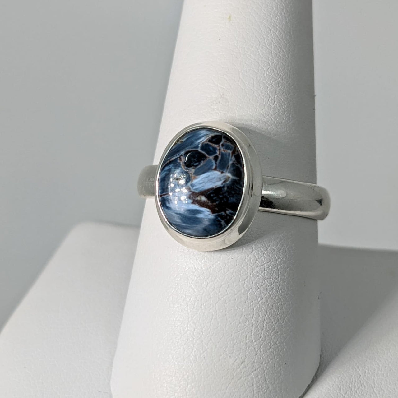 Pietersite Oval Sterling Silver Ring #SK8327 - $139