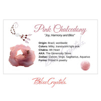 Thumbnail for PINK CHALCEDONY Crystal Information Card Double sided #HC135