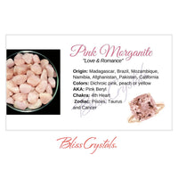 Thumbnail for PINK MORGANITE Crystal Information Card Double sided #HC101
