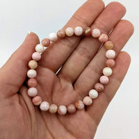 Thumbnail for Pink Opal 7mm Beaded Bracelet 7 #SK6587 - $29