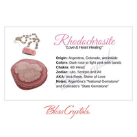 Thumbnail for RHODOCHROSITE Crystal Information Card Double sided #HC137
