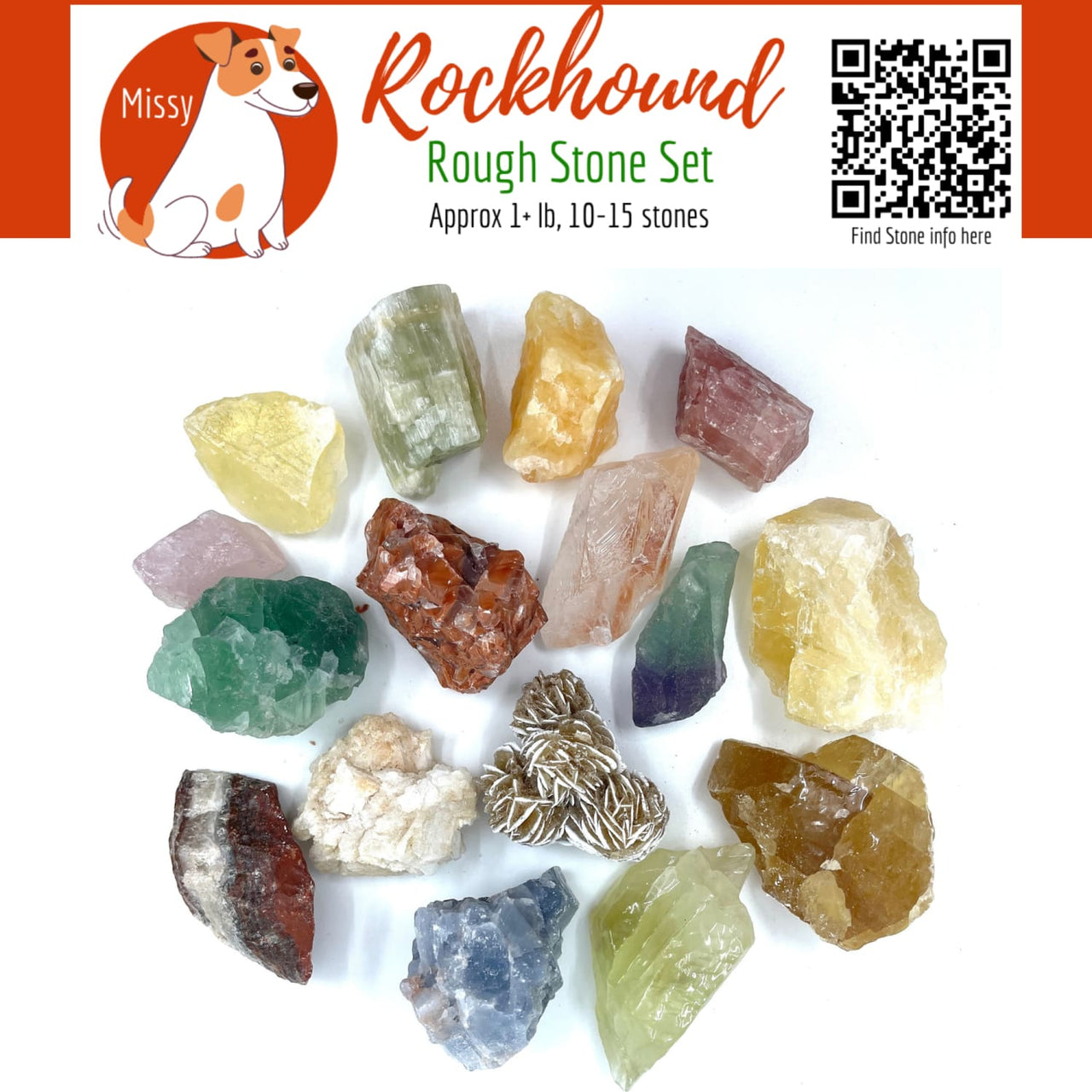 Rockhound Mixed Calcite and Rough Stone Set Missy #RH02 - 