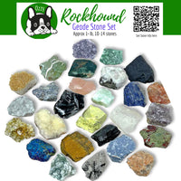 Thumbnail for Rockhound Rough Geode Stone Set 10-14 Assorted Crystals 