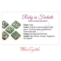 Thumbnail for RUBY IN FUCHSITE Crystal Information Card Double sided 