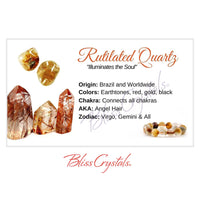 Thumbnail for RUTILATED QUARTZ Crystal Information Card Double sided 