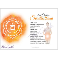 Thumbnail for Sacral 2nd Chakra Svadhisthana Information Card Double sided