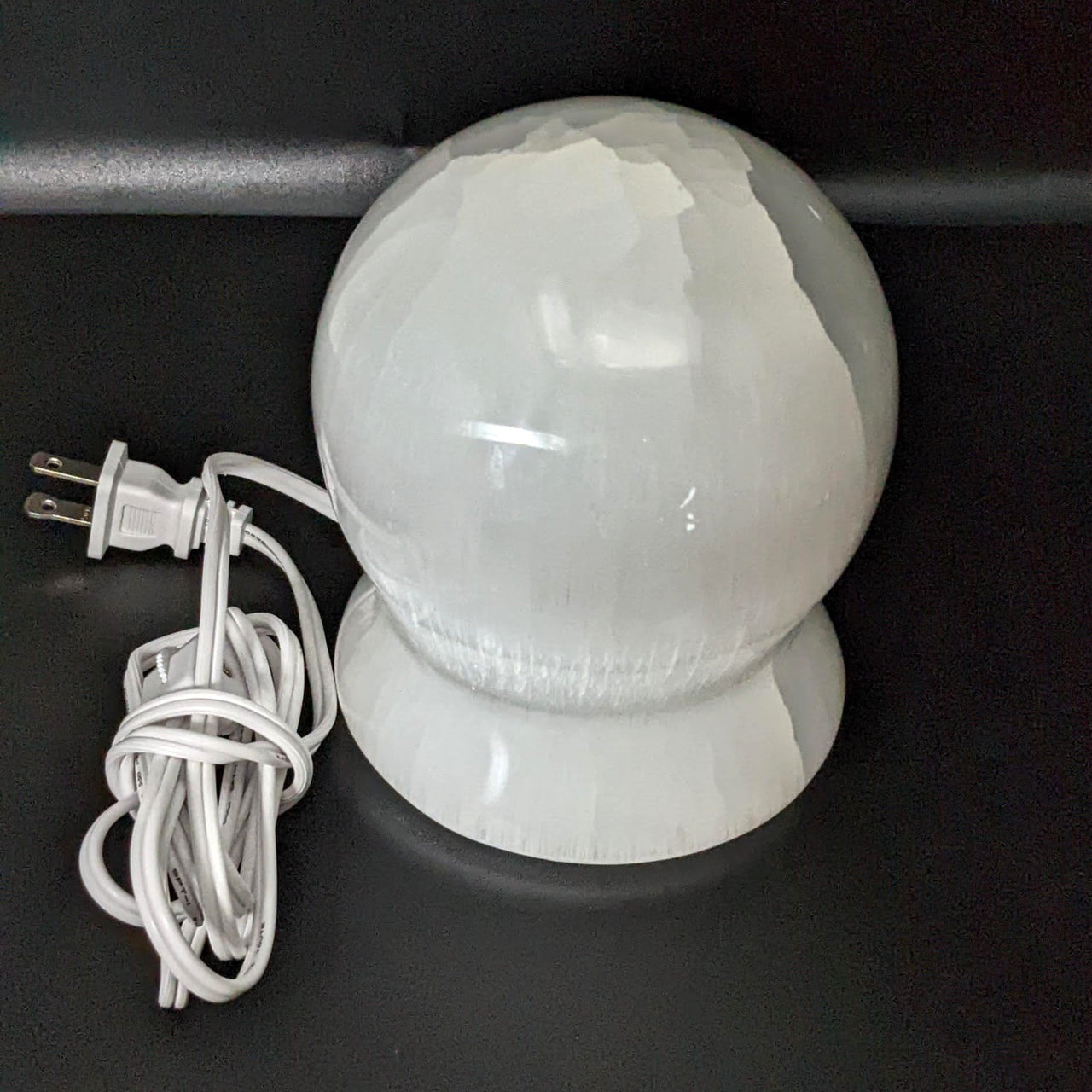 Selenite 4.5 Sphere Lamp with Bulb & Cord #SK7695 - $125