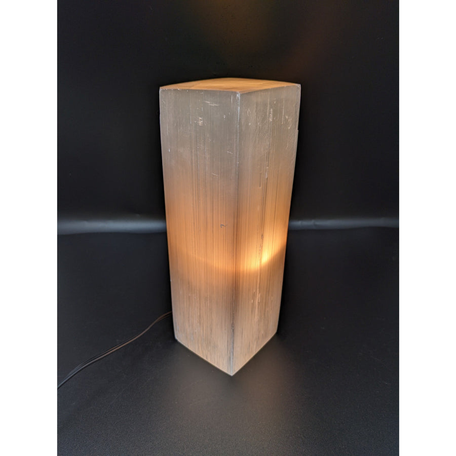Selenite Tall 10 Square Lamp w/ Bulb and Cord #SK8192 - $115