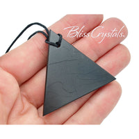 Thumbnail for Shungite Triangle Pendant w/ Cord for protection from EMF 