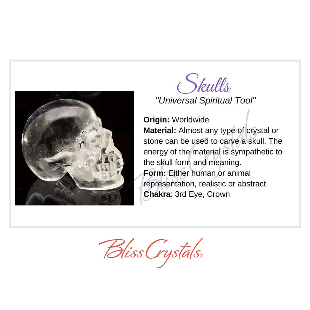 SKULLS Crystal Information Card Double sided #HC111
