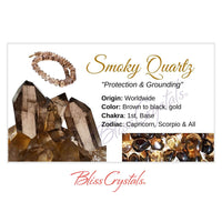 Thumbnail for SMOKY QUARTZ Crystal Information Card Double sided #HC35