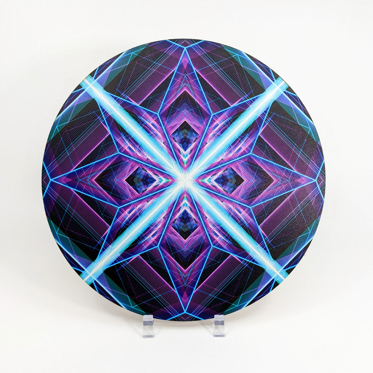 Star Cross Wood Crystal Grid UV Printed Color - Choose Size 