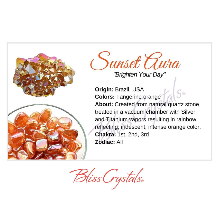 SUNSET AURA Crystal Information Card Double sided #HC90