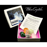Thumbnail for TAURUS Zodiac Set of 6 Crystals + Gift Box Bag & Info Card 