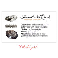Thumbnail for TOURMALINATED QUARTZ Crystal Information Card Double sided 