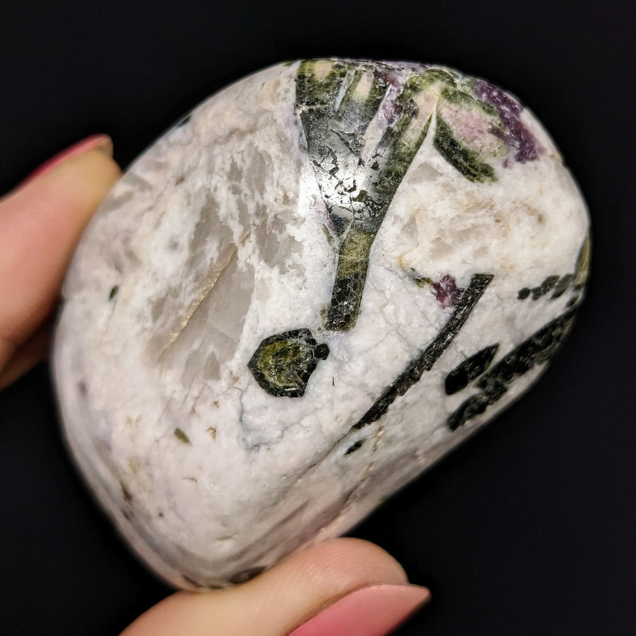 Tourmaline Conglomerate Polished Pebble (161g) #SK6806