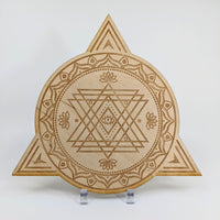 Thumbnail for Triangle Circle Wooden Crystal Grid Alder Wood - Choose Size
