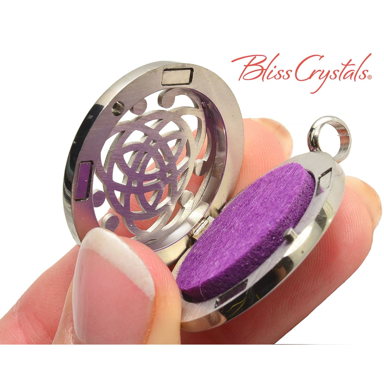 Triquetra Celtic Knot Aroma Cage 1.1 Pendant Silver Plated 