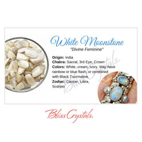 Thumbnail for WHITE MOONSTONE Crystal Information Card Double sided #HC130