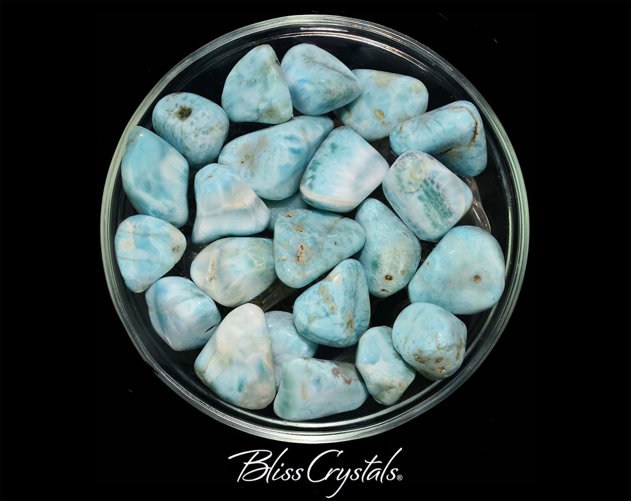 1 LARIMAR Tumbled Stone Aqua Blue Crystal Grade AA aka Dolphin Stone Blue Pectolite Larimar Tumbled Stone #LT23