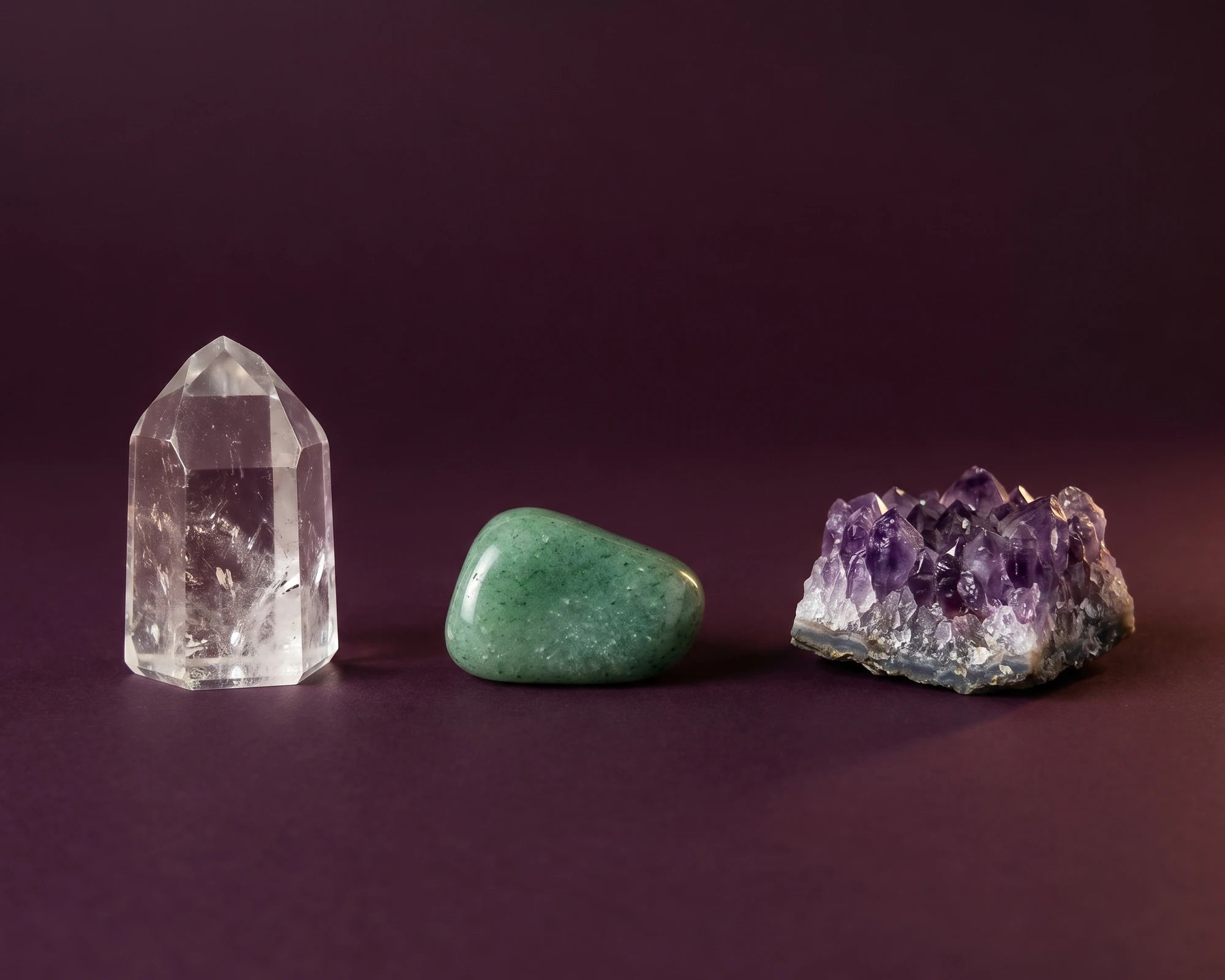 Raw green aventurine and fluorite highlighting heart chakra alignment.